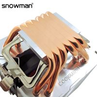 SNOWMAN 6ท่อความร้อนพัดลมระบายความร้อน CPU 4 Pin PWM RGB PC อินเทล LGA เงียบ1700 2011 1200 1150 X79 X99 E5 AM5แอมป์ AM4พัดลมซีพียูเย็น33