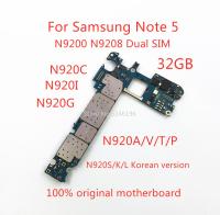 สำหรับ Samsung Galaxy Note 5 N9200N920CIG N920AVTP N920S KL 32กิกะไบต์เมนบอร์ดเดิมชิประบบปลดล็อคบอร์ดตรรกะ