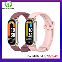 BassPal สายซิลิโคนสำหรับ Mi Band 8 7 6 5สายรัดข้อมือสำหรับ Mi Band 5สายรัดข้อมือสำหรับ Xiaomi Mi Band 4 3 Correa สำหรับ Miband 6 7 8