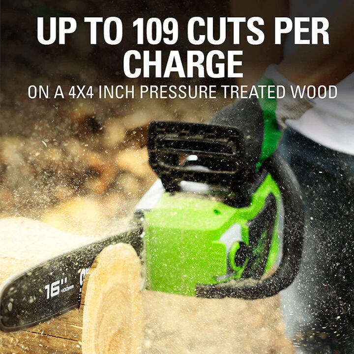 Greenworks GD40CS18 40V Chainsaw with 4.0ah battery 16 Inch Brushless ...