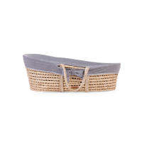 CHILDHOME ตะกร้านอนเด็ก MOSES BASKET SOFT CORNHUSK NATURAL + MATTRESS + JERSEY COVER GREY