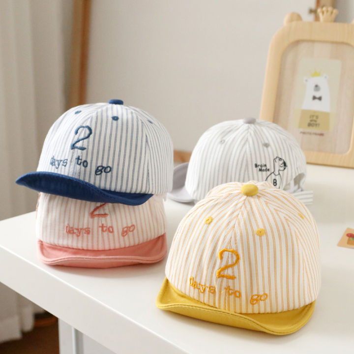 เย็บปักถักร้อยเกาหลี2วัน-go-หมวกเด็กอ่อน6-24เดือนฤดูใบไม้ผลิฤดูใบไม้ร่วงเด็กหญิงน่ารัก-all-match-หมวกแก๊ปเบสบอลฝ้าย