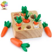 Đồ chơi bằng gỗ hình củ cà rốt phát triển trí tuệ cho bé 1 tuổi