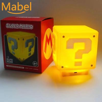 SDFBN Mario Bros ไฟกลางคืนแสง เครื่องหมายคำถาม อิฐเอิฐ ไฟแอลอีดี ซูเปอร์ ที่ชาร์จ USB ไฟประดับตกแต่ง เด็กๆเด็กๆ