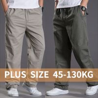 Plus Size Mens Cotton Casual Cargo Pants Loose Straight Cut Work Jogger Pant Trousers