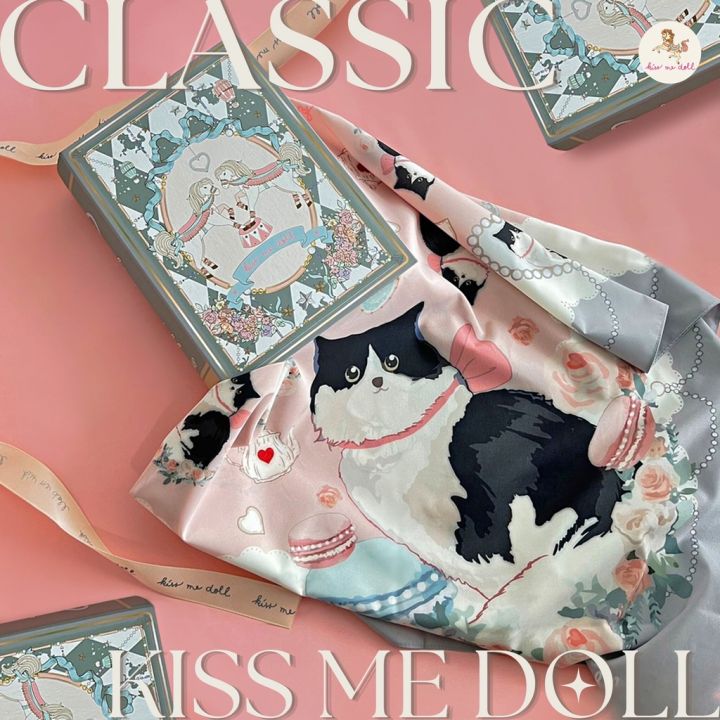 kiss-me-doll-new-collection-ทาสแมว-ห้ามพลาด-ลาย-rosy-jolie-ขนาด-100x100-cm-ผ้าพันคอ-ผ้าคลุมไหล่