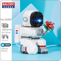 Balody 18360 Space Astronaut Spaceman Flower Marry LED Light Model Mini Diamond Blocks Bricks Building Toy for Children no Box