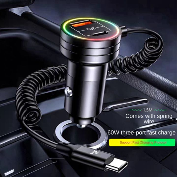 mini-usb-car-charger-adapter-3-in-1-with-type-c-spring-expansion-cable-on-board-charging-device-adapter-for-iphone-13
