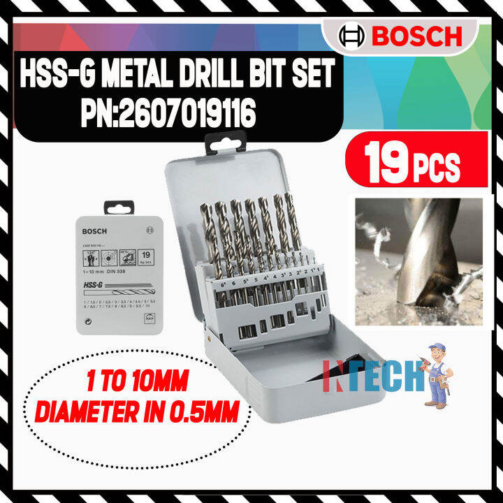 Bosch Hss G Metal Drill Bit Set 19pcs P N 2607019116 Lazada