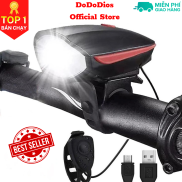 Đèn xe đạp thể thao DoDoDios siêu sáng có còi pin sạc usb led T6 chống