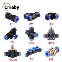 Pv Pe Pneumatic Fitting Tube Connector Fittings Air Quick Water Pipe Push In Hose Quick Couping 4mm 6mm 8mm 10mm 12mm Pu Py Pk