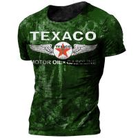 Vintage Fashion T-shirts For Men 3d Printed Mens Texaco Streetwear Classic Sportswear Oversized 6xl Tops Tee Shirt Man Clothing