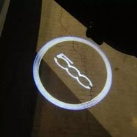 2PCS Wireless LED Car Door Welcome Projector Laser Logo Ghost Shadow Night Light For Fiat 500 Abarth Punto Bravo Car Accessories