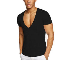 （Ready Stock)? Products In Stock New European And American Style Fitness Sporty Simplicity Deep V Short Sleeve T-Shirt ZV