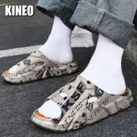 KINEO รองเท้าแตะสำหรับผู้ชายและผู้หญิง,สไตล์ตามท้องถนนกลางแจ้งรองเท้าเดิน MODE Korea รองเท้าแตะมีส้นฤดูร้อนรองเท้าลำลองสำหรับหมอนคู่รักรองเท้าอาบน้ำรองรับทุกเพศ