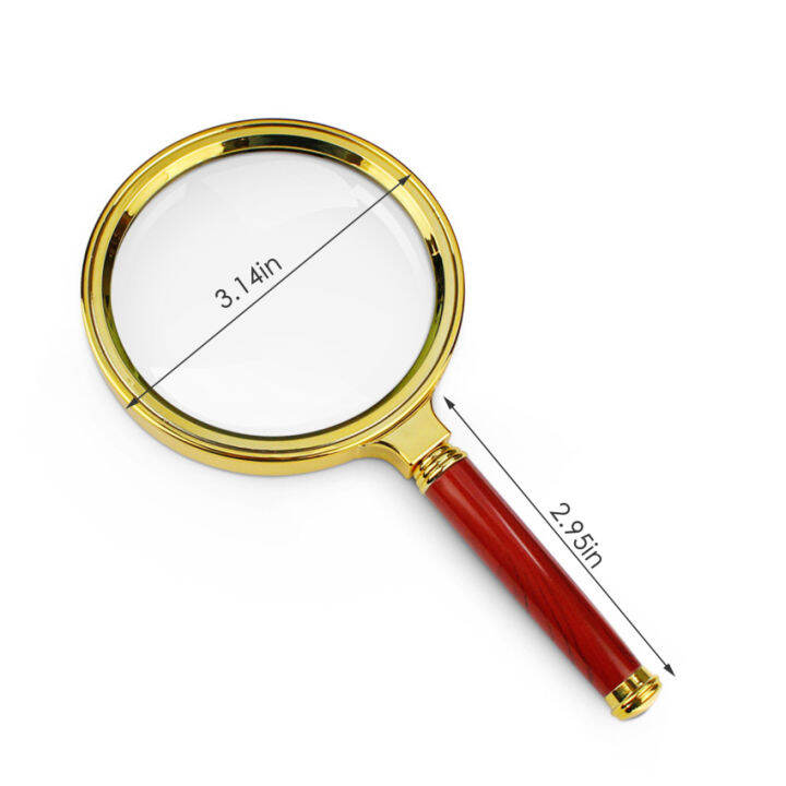 Portable Handheld 10X Magnifying Glass Retro Handle Magnifier Eye Loupe Glass Lazada