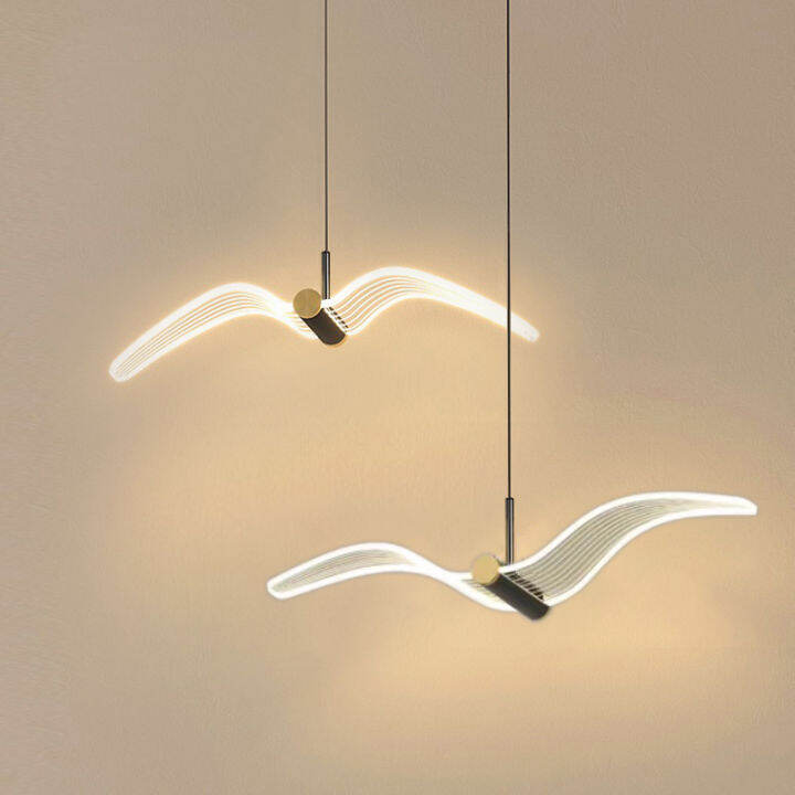 Led Seagull Pendant Lights Bedroom Bedside Background Wall Hanging ...