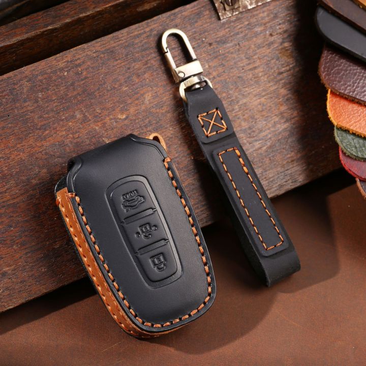 leather-car-key-fob-case-cover-keyring-holder-for-hyundai-tucson-santa-fe-rena-sonata-elantra-creta-ix35-ix45-i10-i30-i40-shell