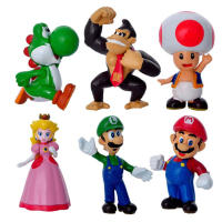 6pcs Creative SuperMario Figurines Model Toy Delicate and Compact Decorative Model Toy for Living Room Desktop Decoration