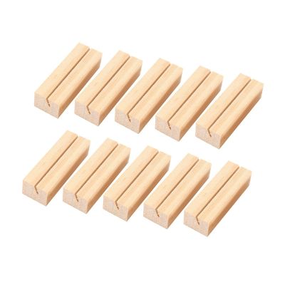 20 Pieces Wood Place Card Holders, Wooden Table Number Holder Memo Stand Clamps Stand Card Desktop Message Crafts for Wedding Dinner Party Decoration