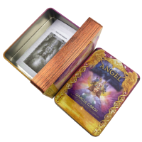 กล่องโลหะ Gilded Edition Golden Angel Oracle Cards Divination Deck พร้อมคู่มือกระดาษภาษาอังกฤษคลาสสิก Tarot Board Games