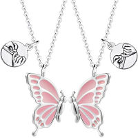 [COD] หยดน้ำมันผีเสื้อ wish Butterfly BFF Necklaces โซ่กระดูกไหปลาร้า bff สร้อยคอเพื่อนที่ดี