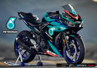 สติ๊กเกอร์แต่งลายรถ YAMAHA YZF R3 โมเดลเก่า ลาย PETRONAS