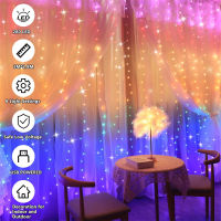 LED Vorhang Licht Regenbogen Schlafzimmer Fenster Lichterketten Nach Hause Hintergrund Lichter Mit USB-Зfür Hochzeit Traum Dekoration