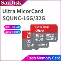 Sandisk Ultra 16GB 32GB MicroSDHC UHS-I การ์ด Class10 A1แฟลชได้ถึง98เมกะไบต์/วินาที SDSQUNC-016G