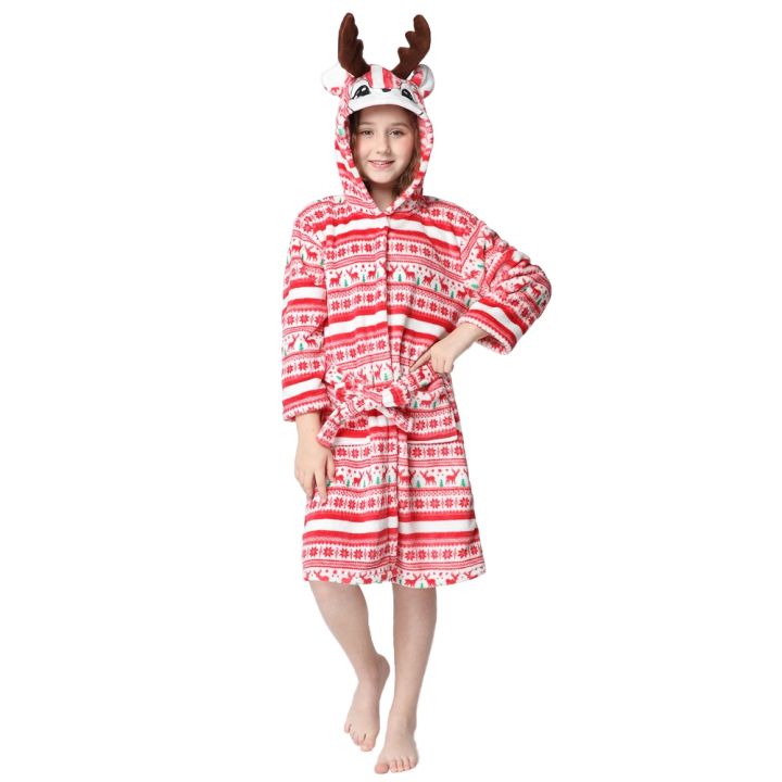 xiaoli-clothing-ฤดูหนาว-warm-tiger-hooded-เด็กเสื้อคลุมอาบน้ำเด็ก-robe-cool-สัตว์สำหรับชายหญิงชุดนอน-nightgown-เด็กชุดนอน3-13y