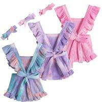 0-24M Girl Summer New Romper Newborn Baby Ruffle Sleeve Bow Clothes Infantil Cotton Jogging Suits Toddler Girl Tie Dye Outfits  by Hs2023