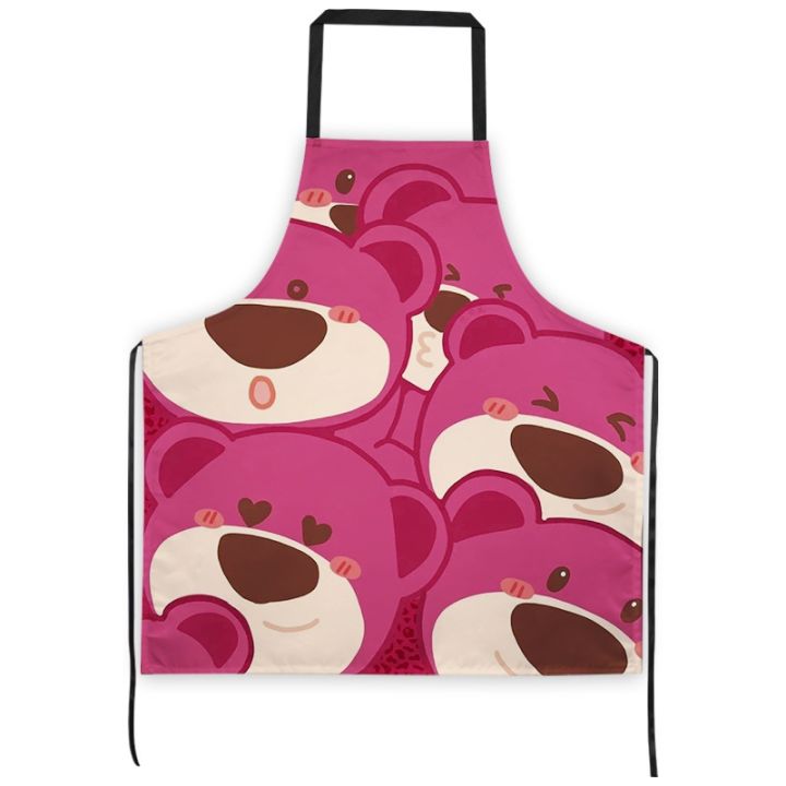 cod-toy-strawberry-lausu-hugging-gordo-pattern-cartoon-anti-fouling-anime-apron-housework