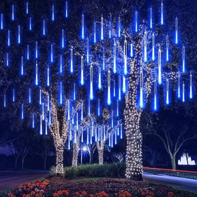 คริสต์มาส LED ฝนดาวตก Garland Festoon Holiday Strip Light กันน้ำกลางแจ้ง Fairy String ไฟสำหรับตกแต่งถนน
