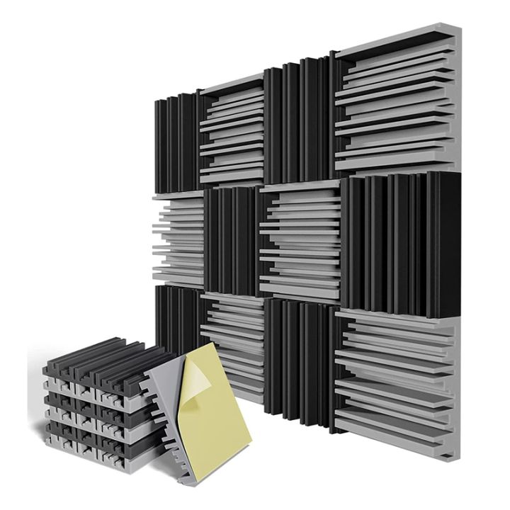 12 Pack Self-Adhesive Sound Proof Foam Panels,12 x 12 x 2 Inches