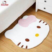 Original Kittie Melody Cinnamoroll Kuromi Carpet Floor Mat Kawaii Cartoon Sanrio Home Plush Cushion Double Sided Fuzzy Blanket