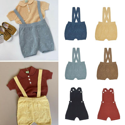 EnkeliBB FUB Baby Knit Overalls Lovely Toddler Boy Girl Short Overalls Kawaii Clothes for Boys Designer Kids Clothes
