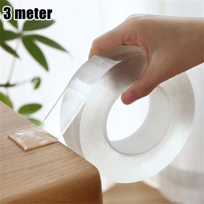 【YF】♤☄  1m Tape Sided Transparent Reusable Adhesive Tapes Cleanable Supplies