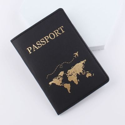 เคสใส่บัตรหนัง PU แบบบางสำหรับเป็นของขวัญซองใส่หนังสือเดินทางแผนที่โลกแบบเรียบง่ายบางเหมาะสำหรับ Dompet Travel ใส่ได้ทุกเพศ