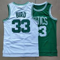 Green White Boston Mens Larry #33นก Jersey Basket เย็บเสื้อกีฬา