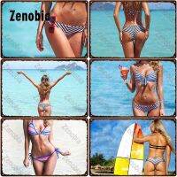 Hot Body Girls โปสเตอร์โลหะ-พิมพ์ลายบิกินี่ดีบุกป้าย Plaque สำหรับ Beach Bar Decor-ตกแต่ง Wall Art