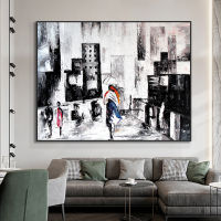 Barocco Abstract Building City Street Oil Painting Hand Painted On Canvas Modern Landscape Wall Art For Home Decoration