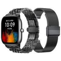 [ร้อน] สายเหล็กสแตนเลสสำหรับ Amazfit GTS 4 Mini/Bip 3 Pro U S สายนาฬิกาแบบถักโลหะ Milanese สำหรับ Amazfit GTR 4 2 /Stratos