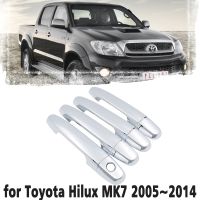 ✈ Luxury chrome door handle cover trim protection cover for Toyota Hilux MK7 2005 2014 Car accessory sticker 2006 2007 2008 2009