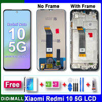 จอ LCD แบบดั้งเดิมใหม่สำหรับ Xiaomi Redmi 10 5G 22041219G 22041219NY หน้าจอสัมผัสจอแสดงผลดิจิตอลพร้อมส่วนอะไหล่กรอบ