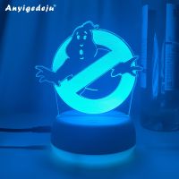 ✈✤ Hot Movie Ghostbuster 3D Led Neon Night Lights Colorful Gift For friends Bedroom Bedside Table Decor Ghostbuster Logo Lava Lamps