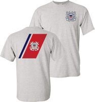 2018 New Uscg Us Coast Guard Racing Stripe Front &amp; Back Ash Grey T-Shirt Usa 【Size S-4XL-5XL-6XL】