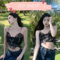 DD SHOPพร้อมส่ง FY1820-2 บราลูกไม้ ลายผีเสื้อ มีฟองน้ำบางๆ ลูกไม้เซ็กซี่ เว้าหลัง -DD