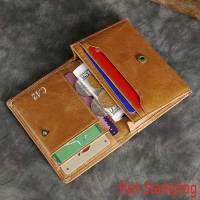 Custom Name Credit Card Holder Men Bank Wallet Genuine Leather Coin Leather Wallet RFID Coin Purse Vintage Cowhide Money Clips Card Holders
