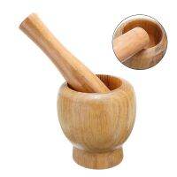 8cm Wooden Garlic Ginger Garlic Mixing Grinding Crusher Bowl Pestle Mortar Tools Great Gift for Spices Herbs Grains