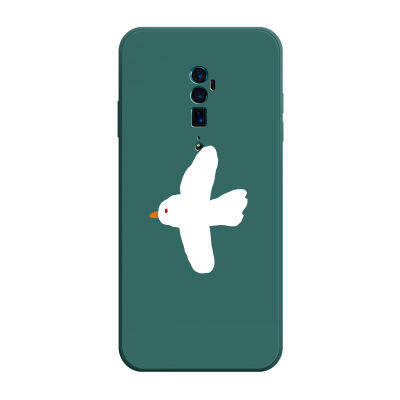 เคส OPPO Reno 10x zoom เคสซิลิโคนเหลว ฝาครอบป้องกันนกการ์ตูน Flocking